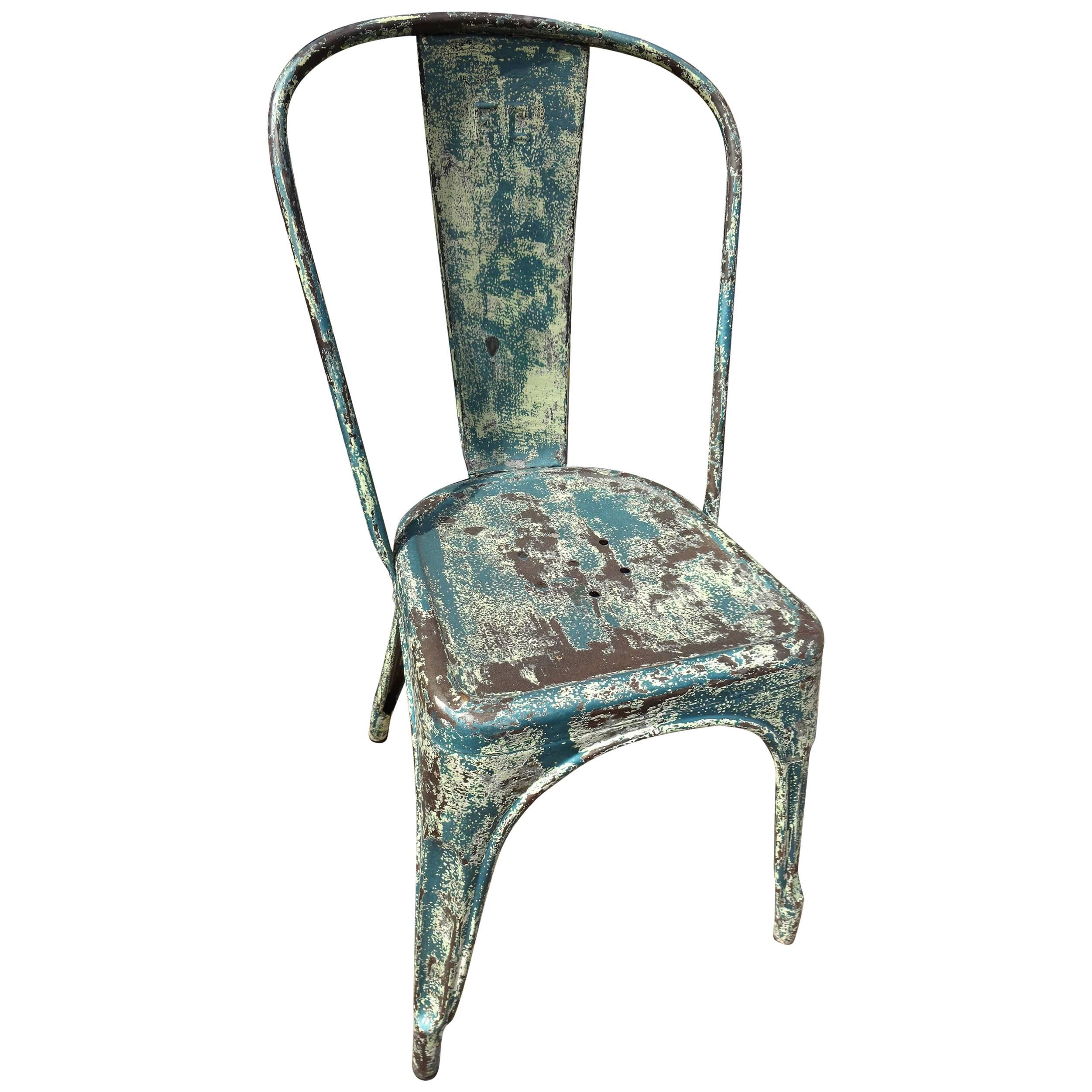 Vintage French Tolix Metal Chair