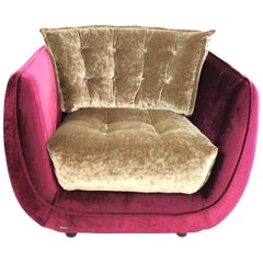 Armchair "Cupcake" by Manufacturer Bretz in Wood and Ffinished in Fabric