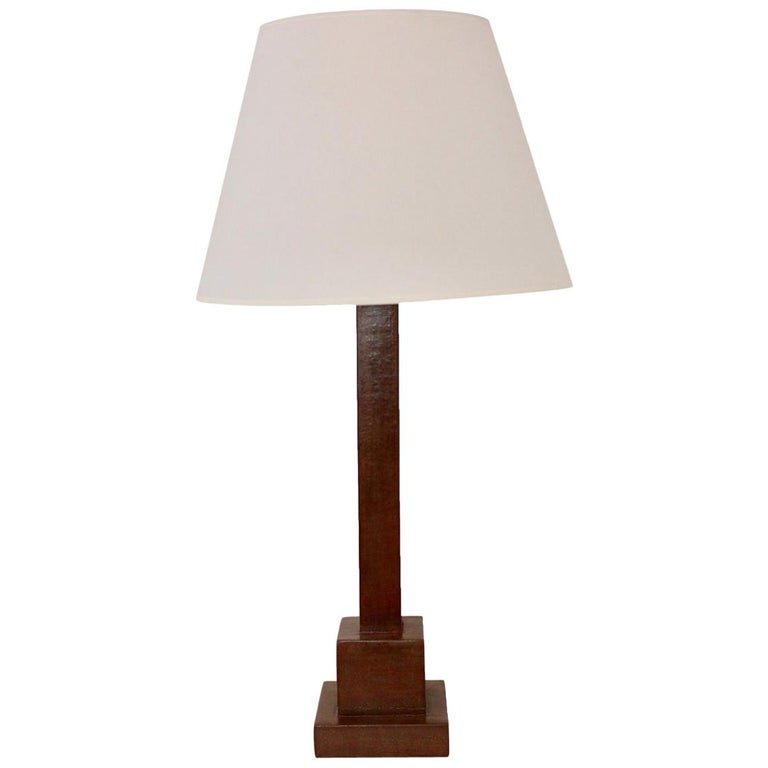 Modernist Leather Wrapped Table Lamp For At 1stdibs Modernist Leather Wrapped Table Lamp For