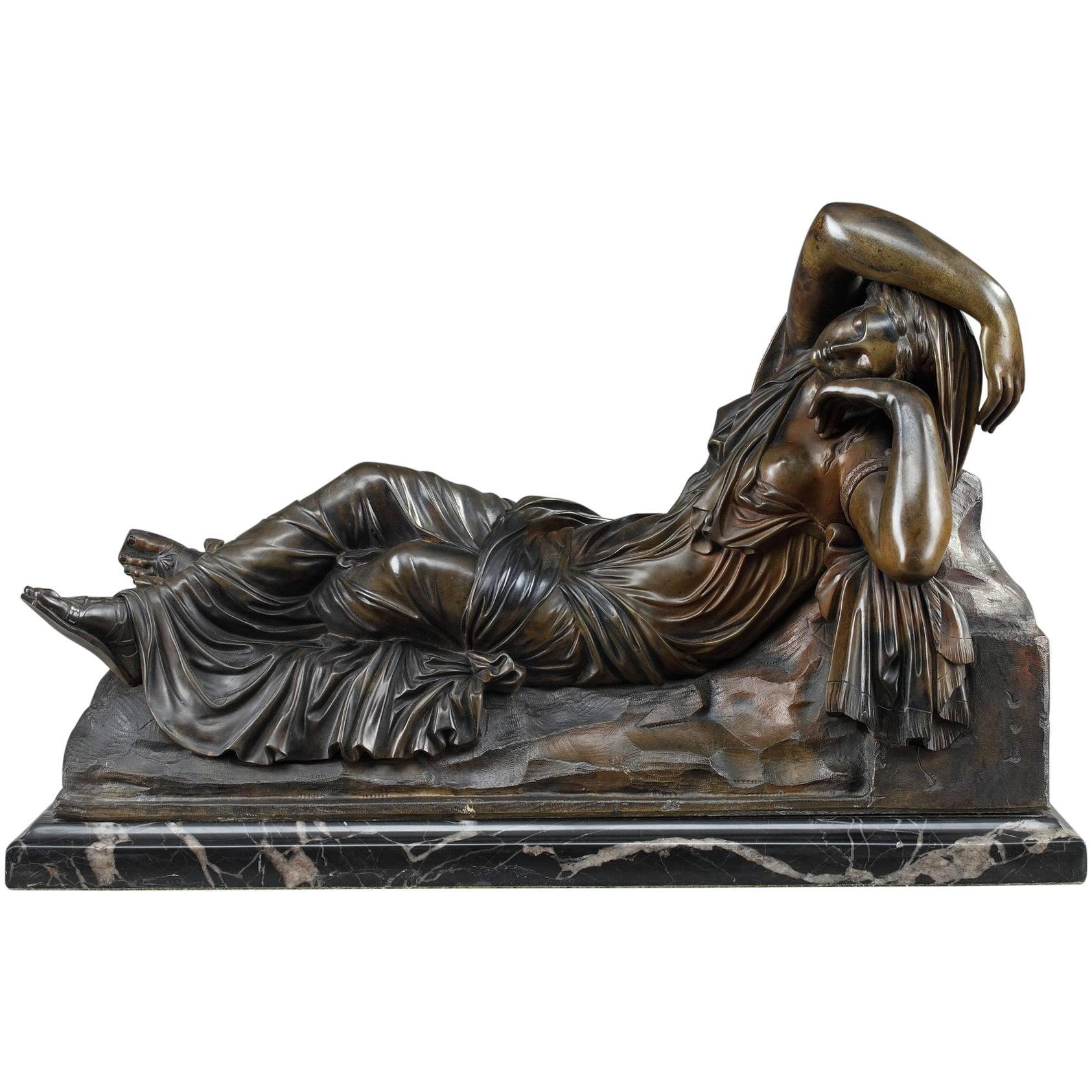 Bronze "L'Ariane endormie" également appelée "Cléopâtre" d'après l'Antiquité
