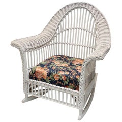 Used Wicker Rocking Chair in White