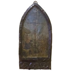17th Century Antique Religious Painting on Oak Panel