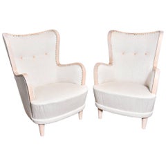 Pair of Swedish Wing Chairs