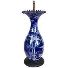 Royal Worcester Aesthetic Movement Porcelain Vase Fitted as a Lamp