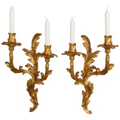 Pair of Louis XV Style Twin-Light Appliques 7