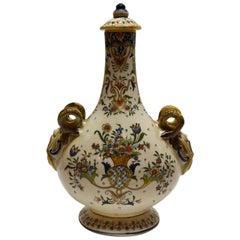 Antique French Faience Urn with Top