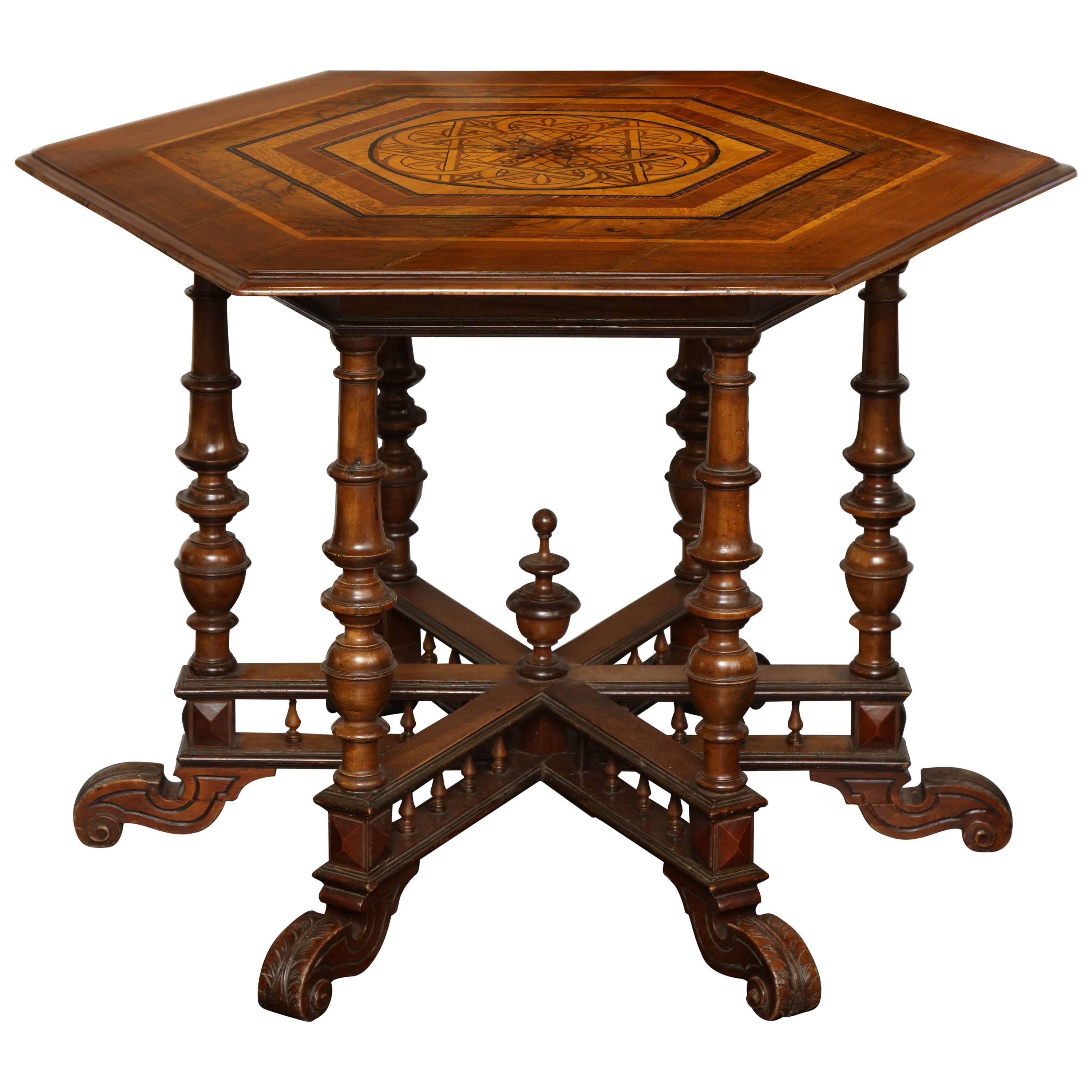 Late 19th Century Cherrywood "East Lake" Inspired Center Table, French, 1860 For Sale