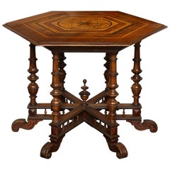Antique Late 19th Century Cherrywood "East Lake" Inspired Center Table, French, 1860