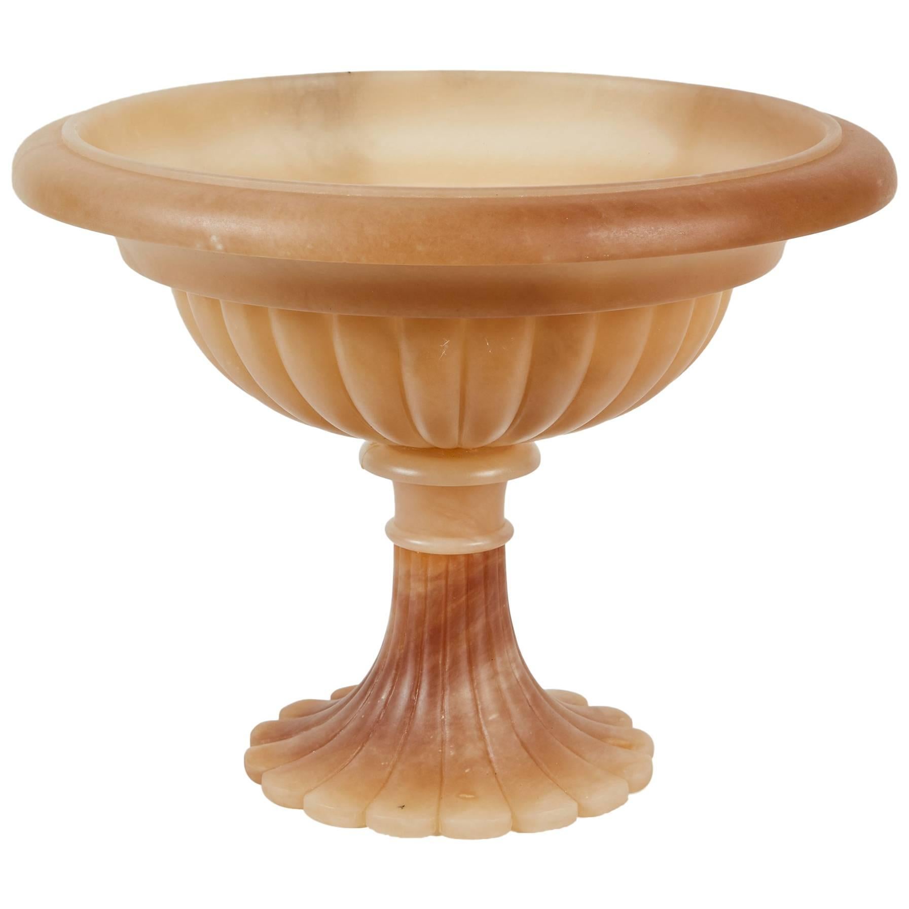 Carved Italian Alabaster Bowl