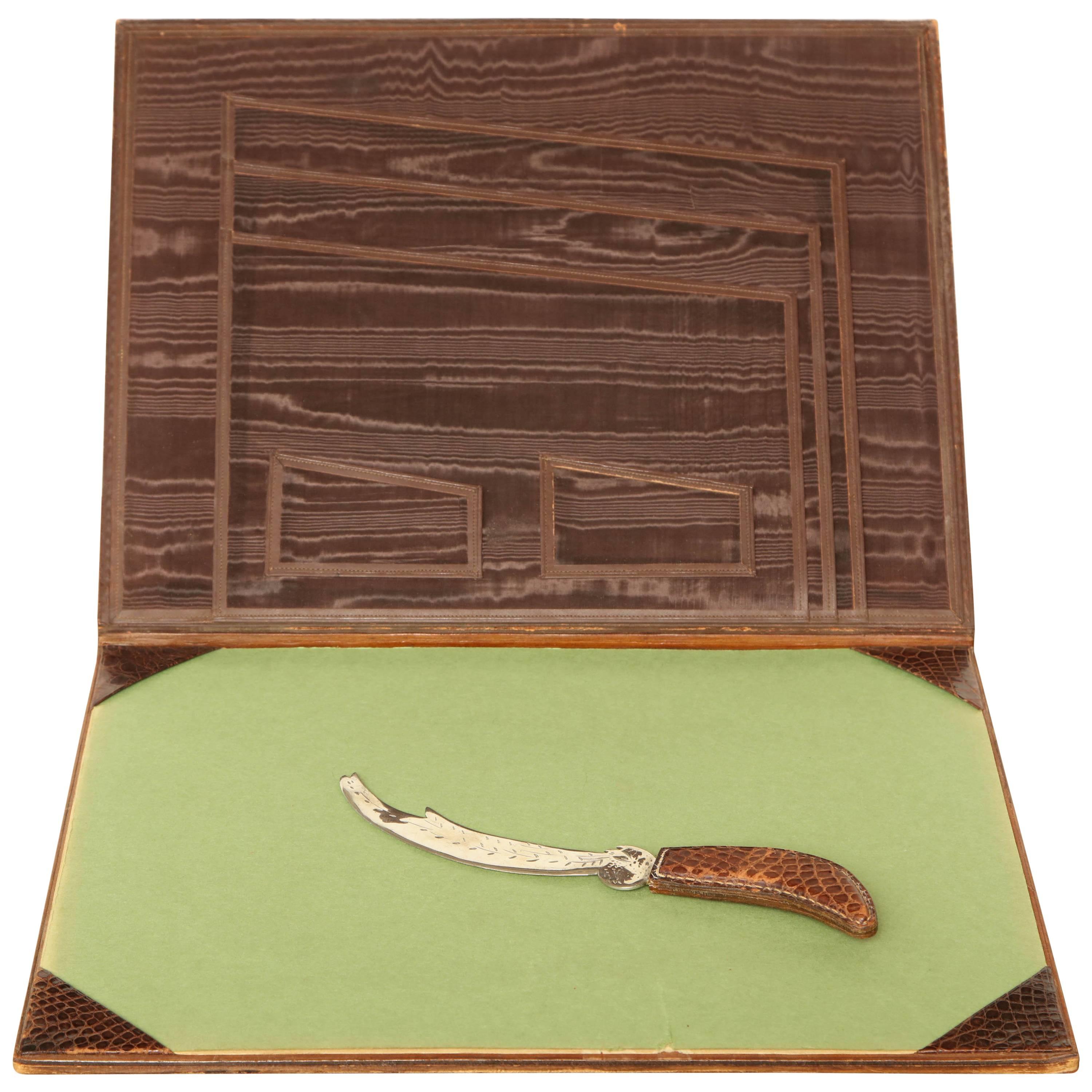 Desk Blotter with Matching Letter Opener in Alligator by Mittaldi B. Aires