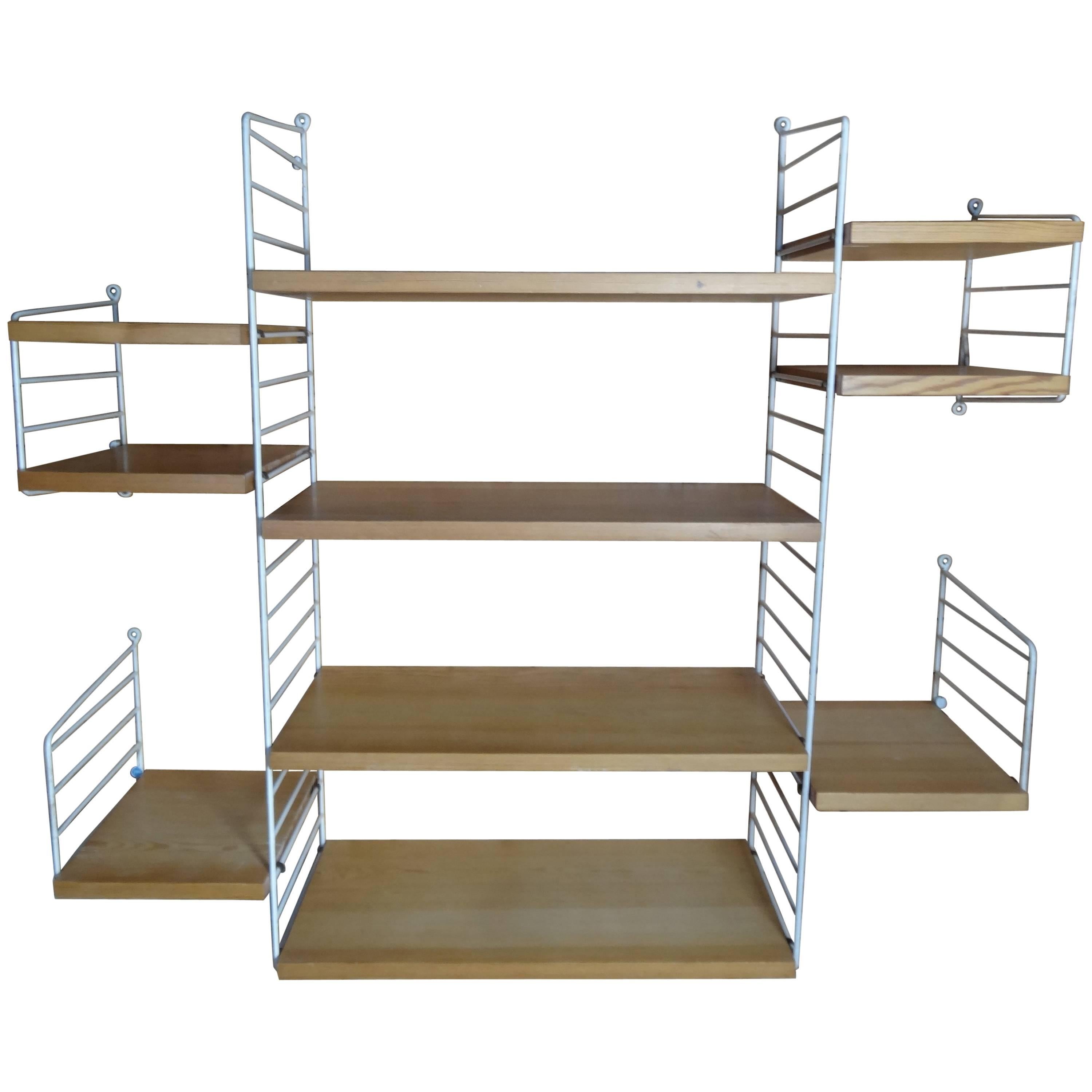 Large Wall Shelving Unit by Nisse Strinning for String, 1960s