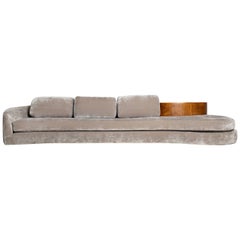 Serpentine Sofa with Demilune Table, USA, 1970s