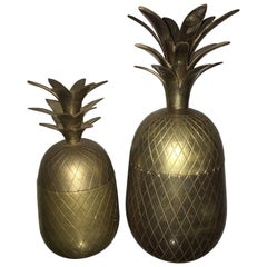 Brass Pineapple Pair of Boxes/Ice Buckets