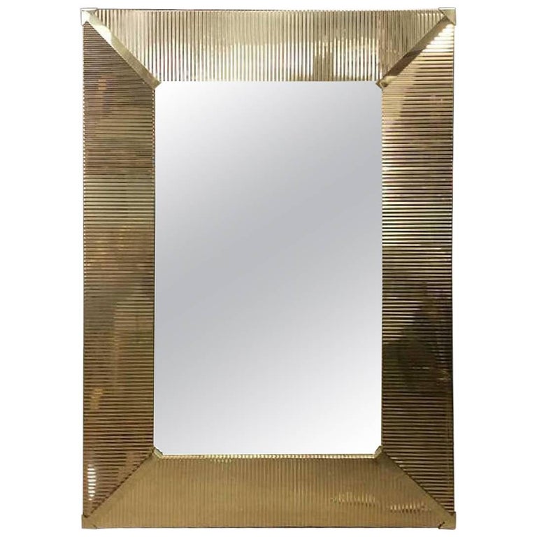 Large Brass Wall Mirror at 1stDibs