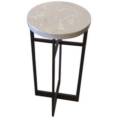 Hand Forged Steel Base Drinks Table with Lagos Azul Top
