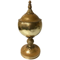 Rare Bejeweled Hungarian Chalice / Lidded Cup by Kiss Ferenec Otvostanar