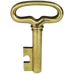 Austrian Modern Large Retro Brass Key Bottle Opener Bar Tool by Carl Auböck