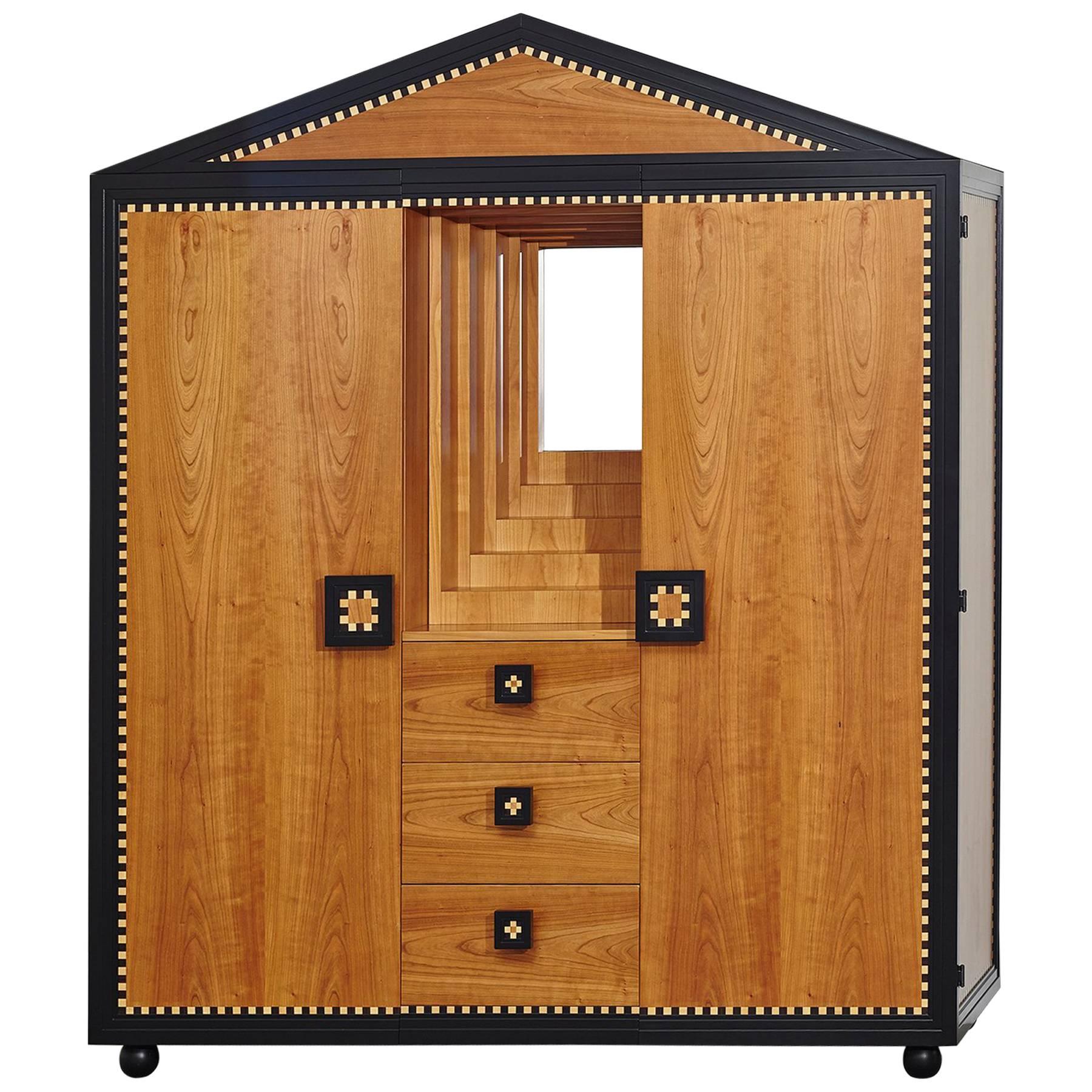 Prospettico Wooden Wardrobe by Paolo Portoghesi, 1980 For Sale