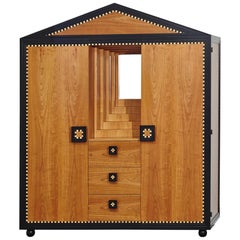 Vintage Prospettico Wooden Wardrobe by Paolo Portoghesi, 1980