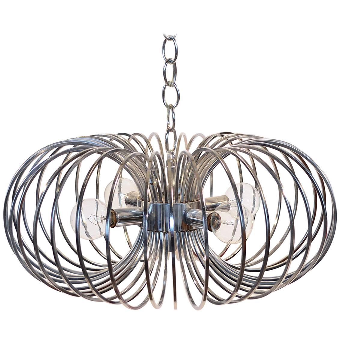 Gaetano Sciolari "Cage" Pendant Lamp by Lightolier For Sale