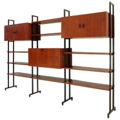 Italian Wall Unit with Metal Uprights