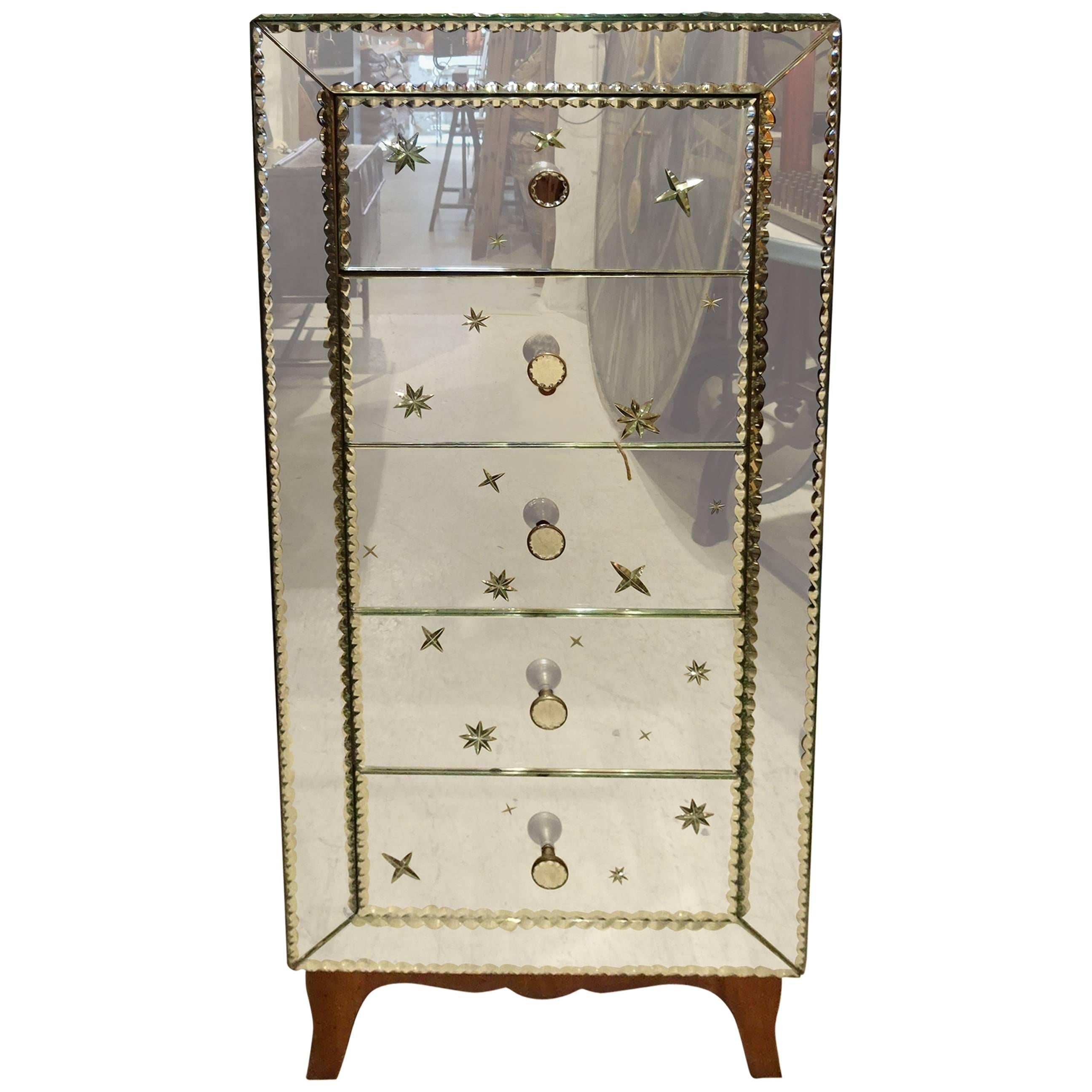 Early 20th French Mirrored Chest of Drawers