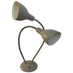  Double Goose Neck Table Lamp in the Manner of Kurt Versen