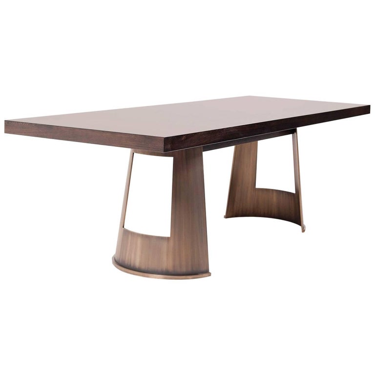 Contemporary Horizon Table With Timber Top And Brass Base For Contemporary Horizon Table With Timber Top And Brass Base