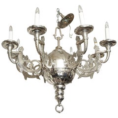 19th Century Nickel-Plated Bronze Chandelier 12