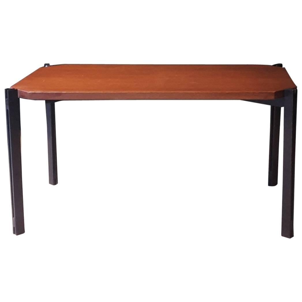 20th Century, Italian Coffee Table Made of Teak and Metal, 1960s For Sale