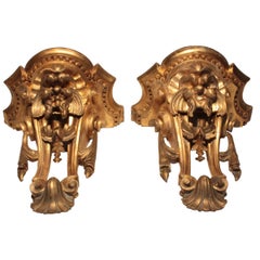 Good Pair of George III Carved and Gilt, Shaped Wall Brackets