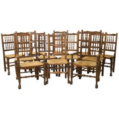 Set of 12 Spindleback Dining Chairs