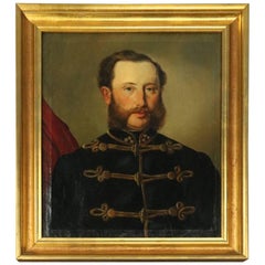 Antique English Oil on Canvas Military Portrait of Prince Albert, circa 1850