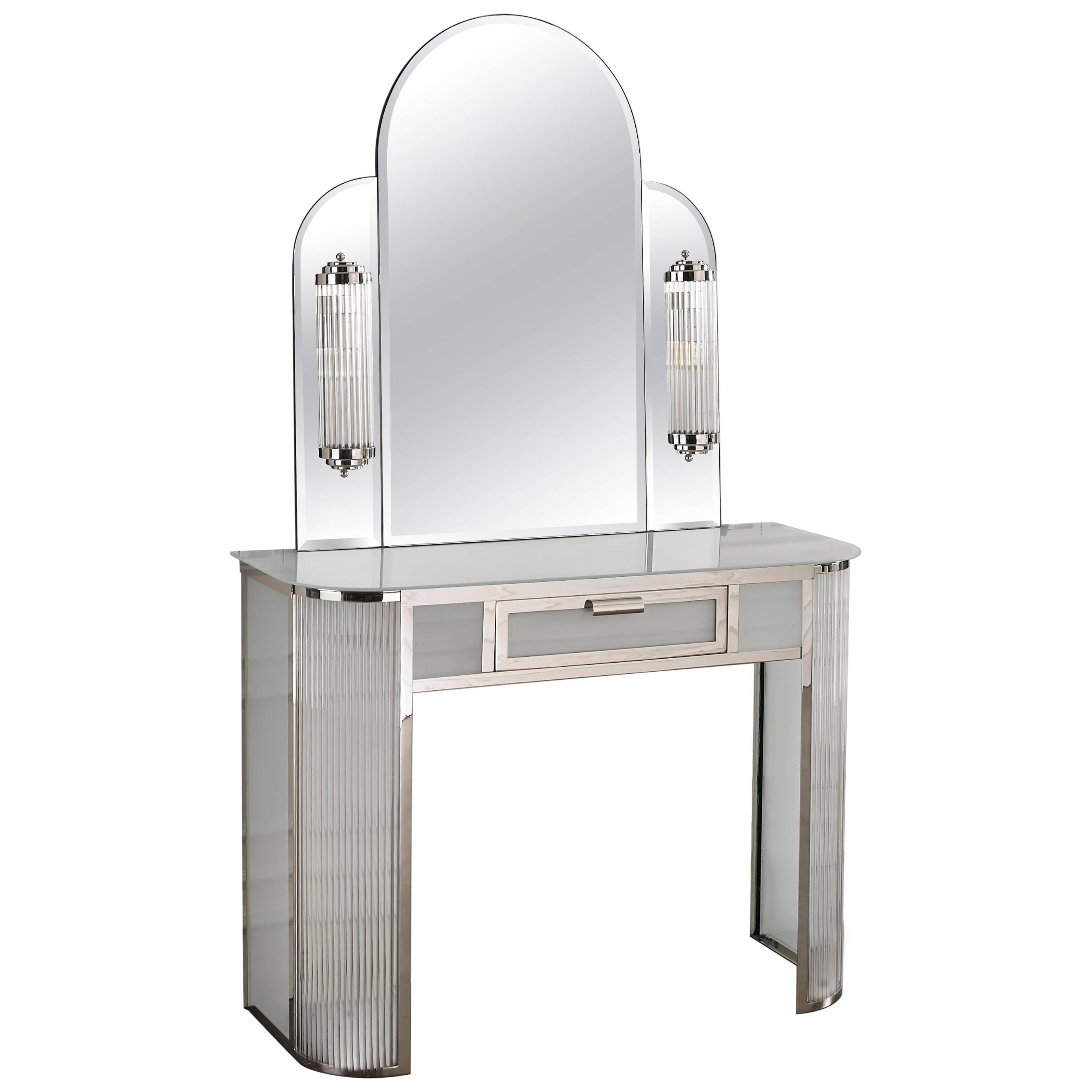 Art Deco Dressing Table and Mirror For Sale
