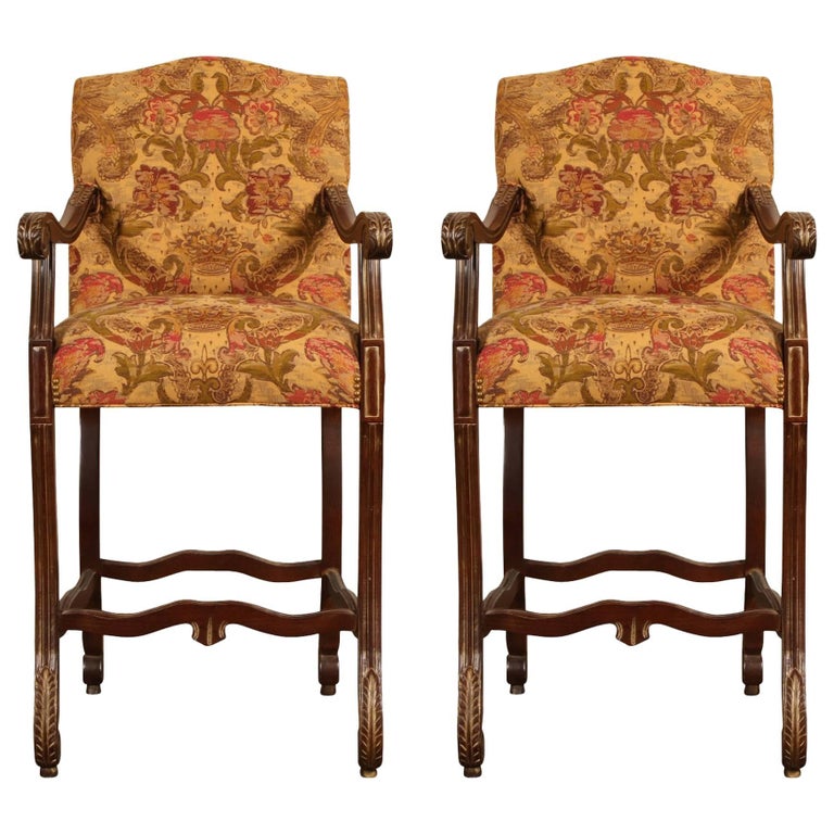 Pair of Cherry Billiard Chairs For Sale at 1stDibs
