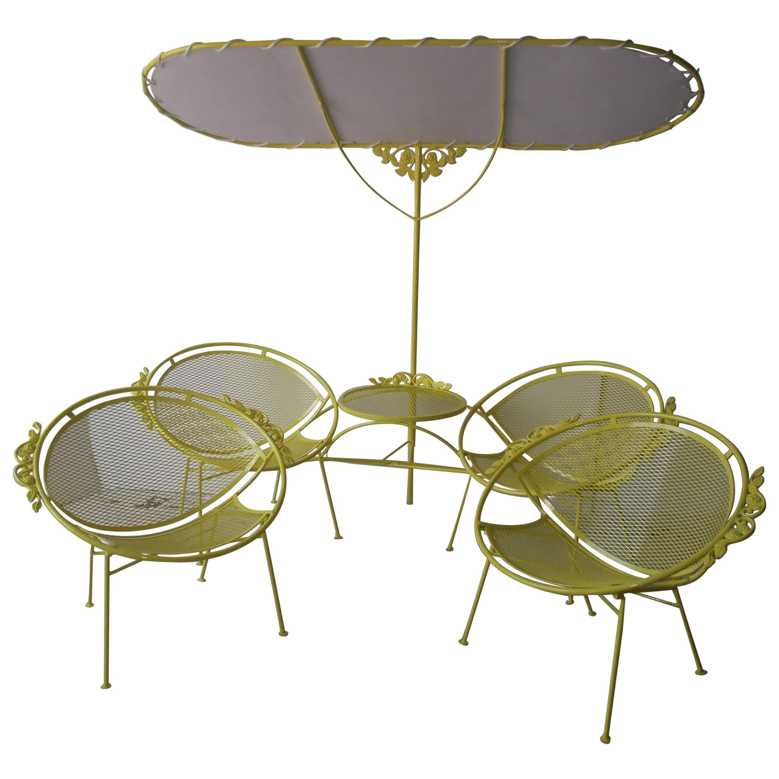 Salterini Lounge Chairs, Tete a Tete with Scarce Sun Shade