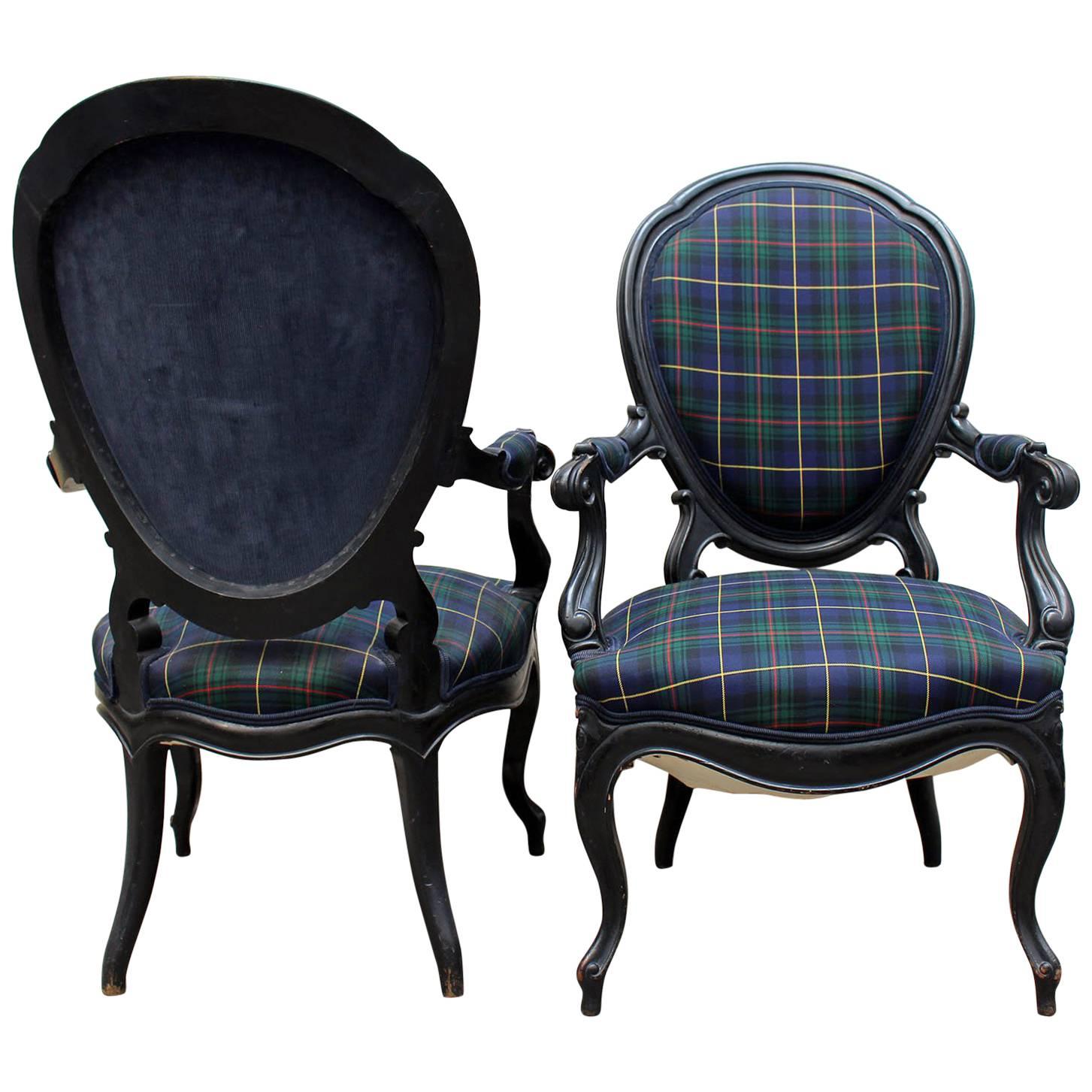 Pair of Louis Philippe Bergere Chairs For Sale