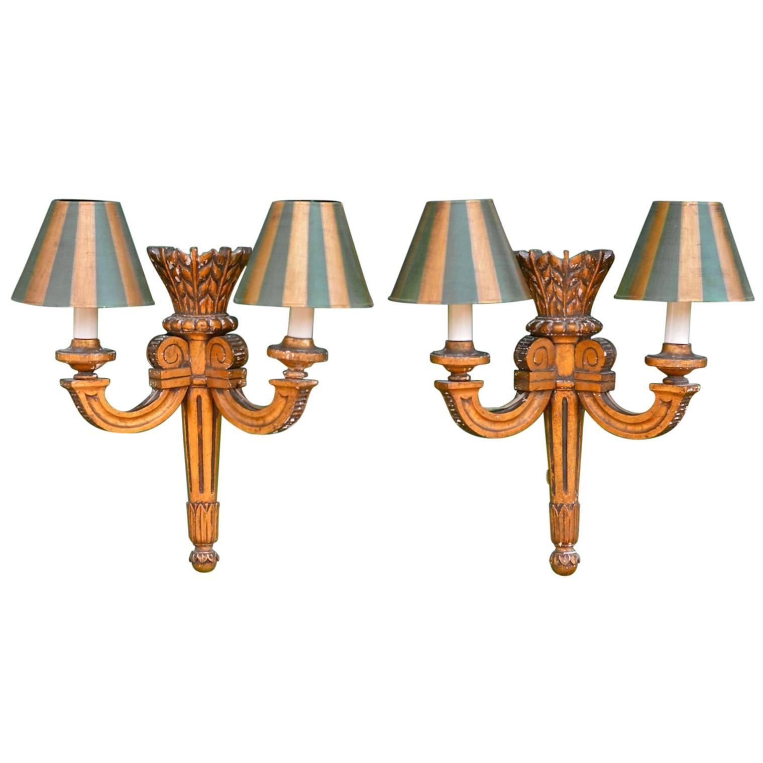 19th Century French Giltwood Sconces For Sale