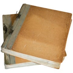Pair of Tan Vintage Bound Ledgers from Belgium, circa 1962 5