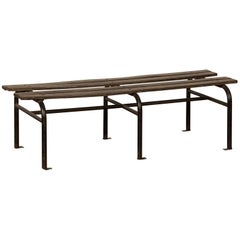 Vintage French Iron and Wood Garden Bench, circa 1930