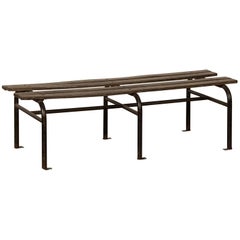Vintage French Iron and Wood Garden Bench, circa 1930 11