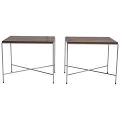 Pair of Vintage Established Lines X-Base Side Tables, Mid-Century, American