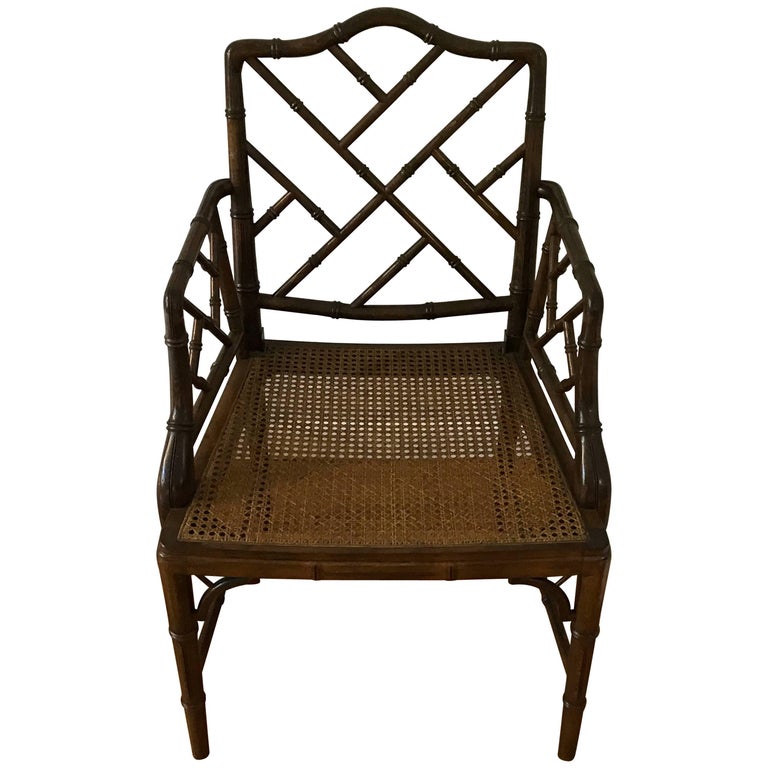 1960s Faux Bamboo Chinese Chippendale Chair at 1stDibs