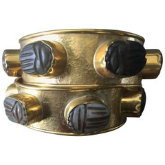 Rock Candy Cuffs with Jade Scarabs
