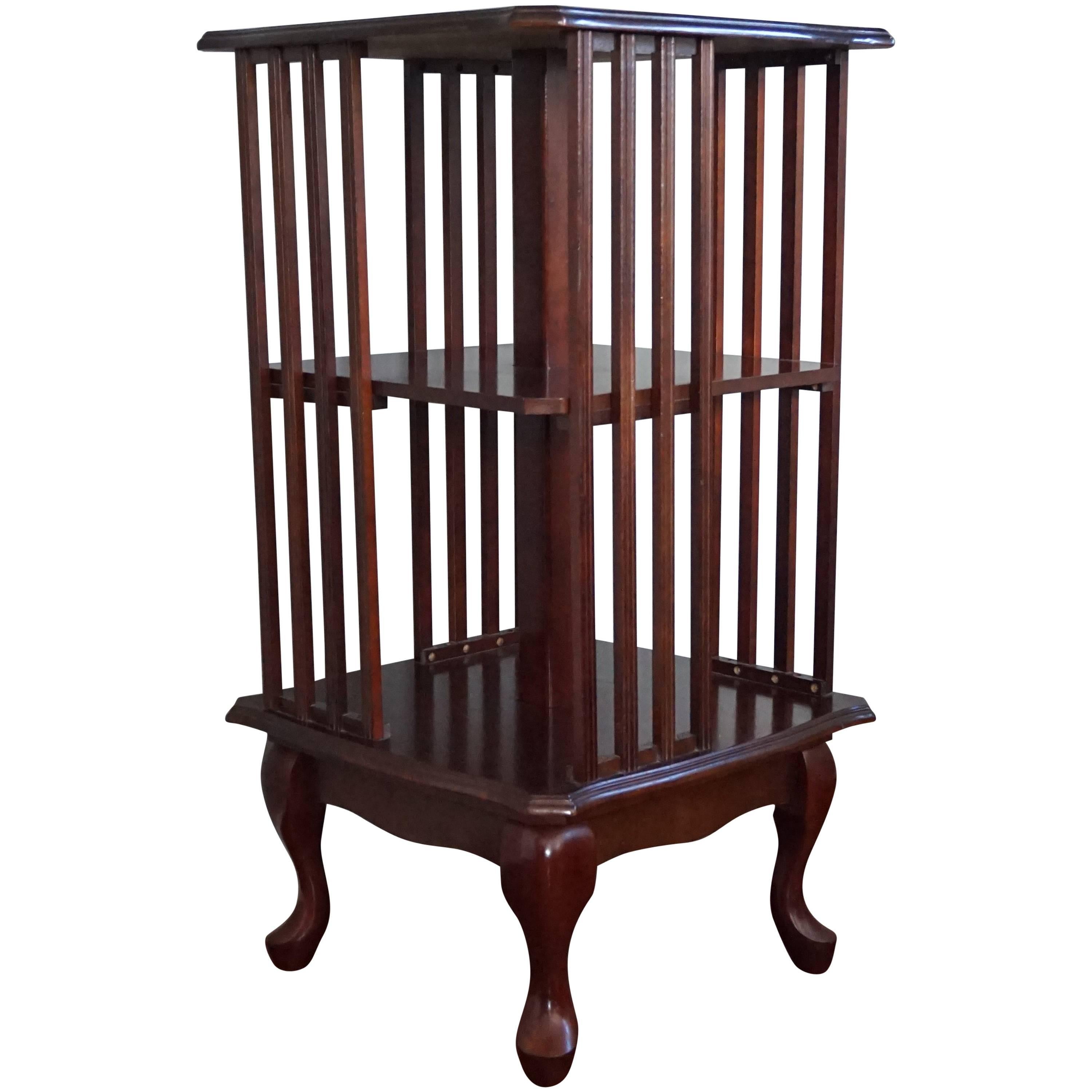 Stylish and Practical Mahogany Queen Anne Style Revolving Bookcase