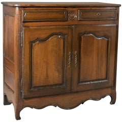 French Antique Sideboard Cabinet, 18th Century Walnut Cupboard