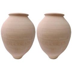 Retro Pair of  Terracotta Amphora Vases