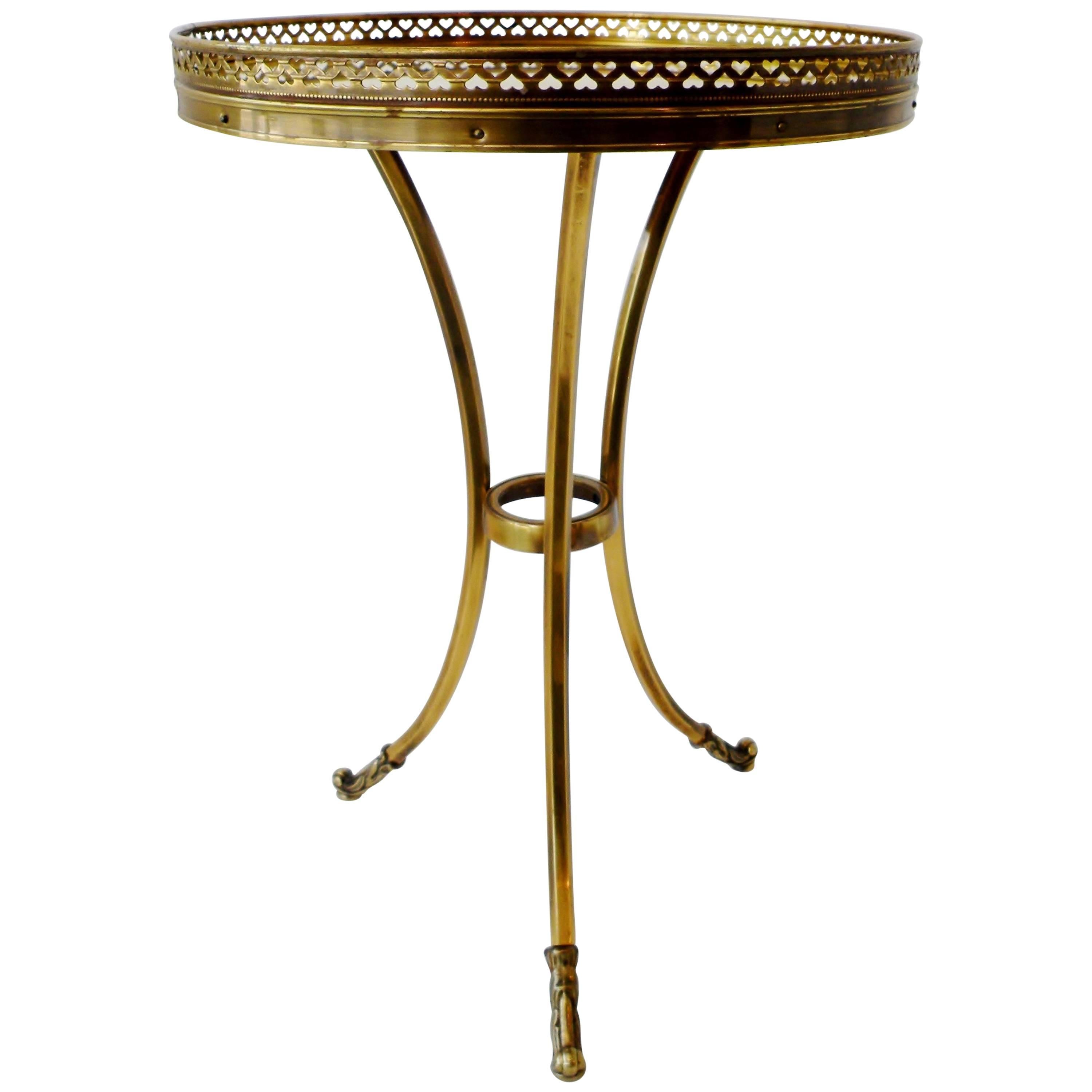 1970s Petite Mastercraft Midcentury Brass Cocktail Side Table with Gallery