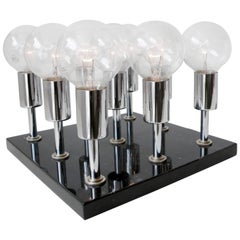 1960s Pop Art Italian Granite Chrome Sculptural Cluster Bulbs Table Lamp 10