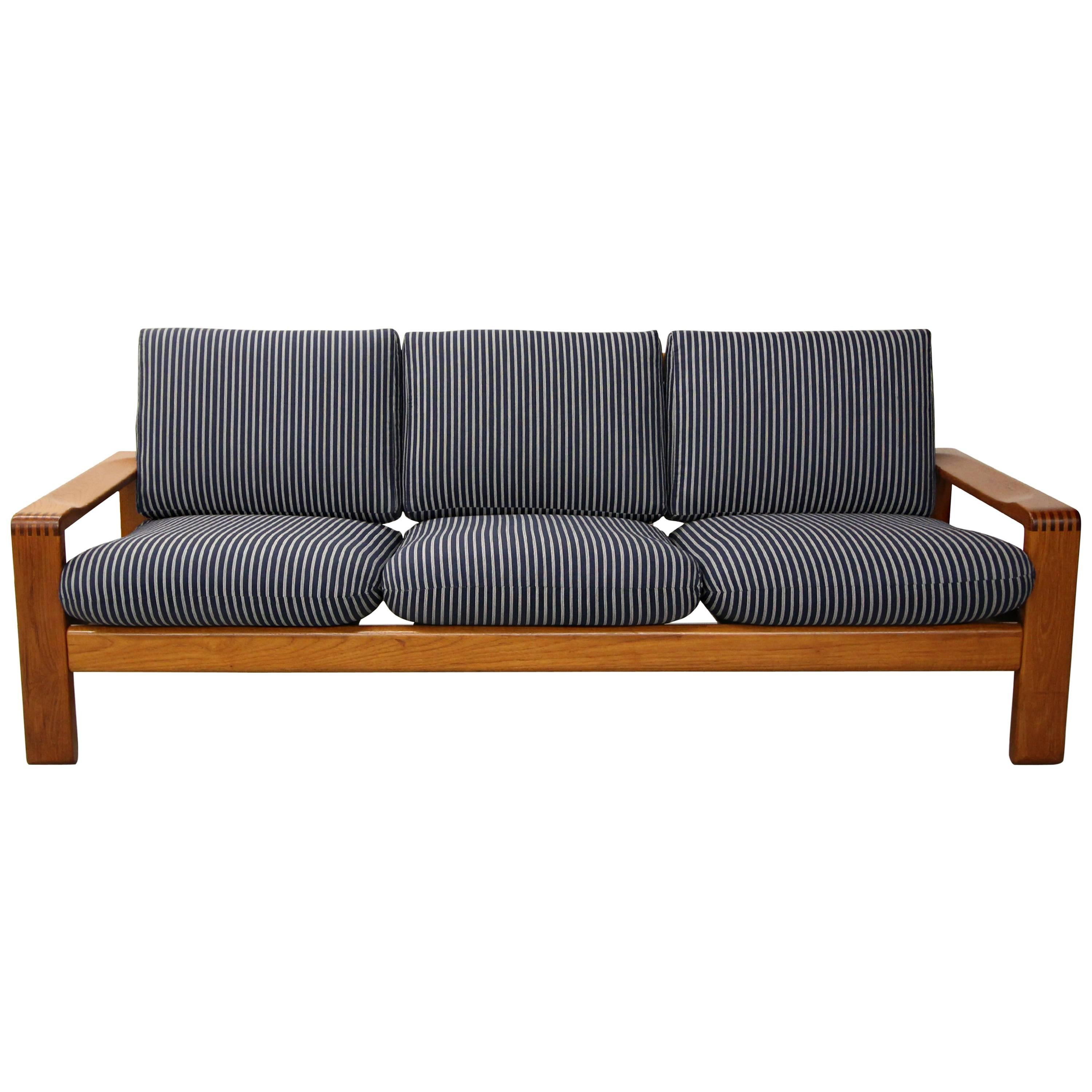 Solid Danish Teak Slat-Back Sofa by HW Klein for Bramin Mobler